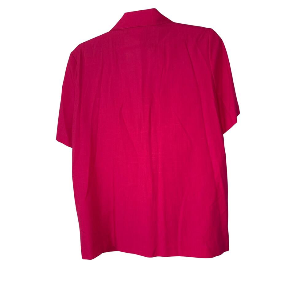 Sag Harbor Women's Size 16P Fuschia Short Sleeve Blazer - Picture 2 of 8